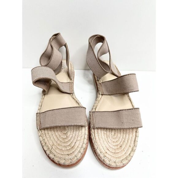 Vince Camuto Espadrille Sandals Womens Tan Size 10 Kolindia Elastic Ankle Strap - Picture 5 of 10